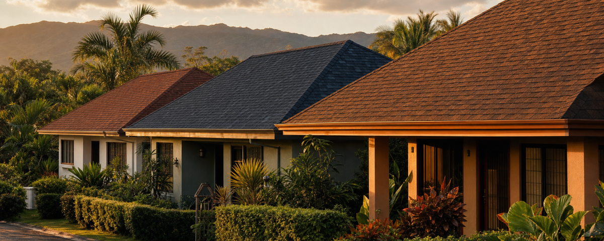 Colores de teja asfáltica en casas costarricenses