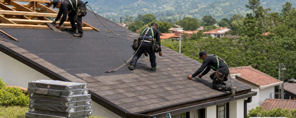 Obra de cambio de techo en marcha